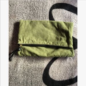 Olive Green Foldover Clutch